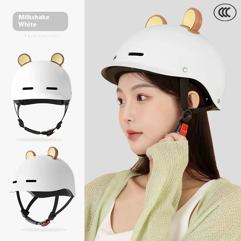 Seasons universal 3C certification electric bicycle helmet ABS material multiple colours mocha coffee brown Norwegian blue