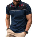 Men's short sleeve polo shirt in mesh polyester fabric with zipper decoration details for sports wear