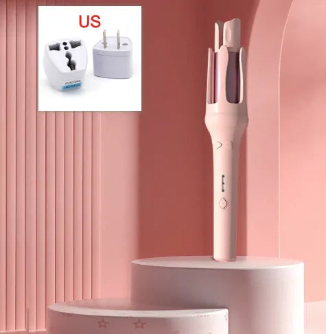 Automatic hair curler with 32mm barrel in white colour with AC power cable