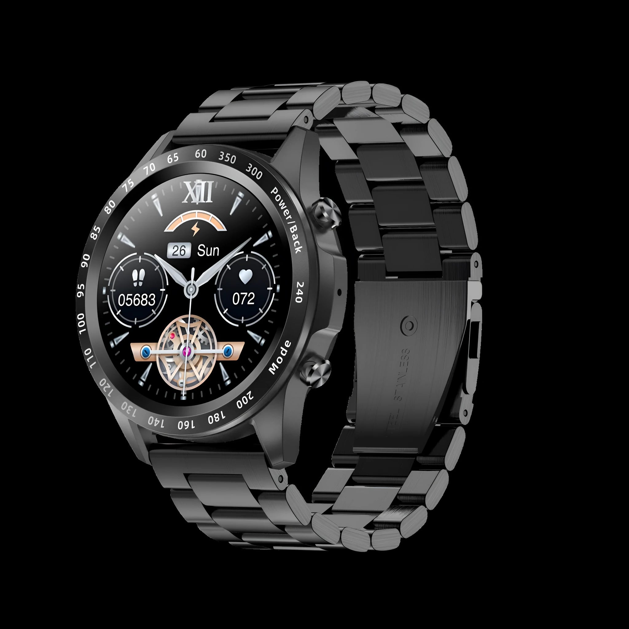 Bluetooth call smart watch with heart rate sleep blood pressure monitor, zinc alloy case, 1.3 inch touch screen, wrist strap