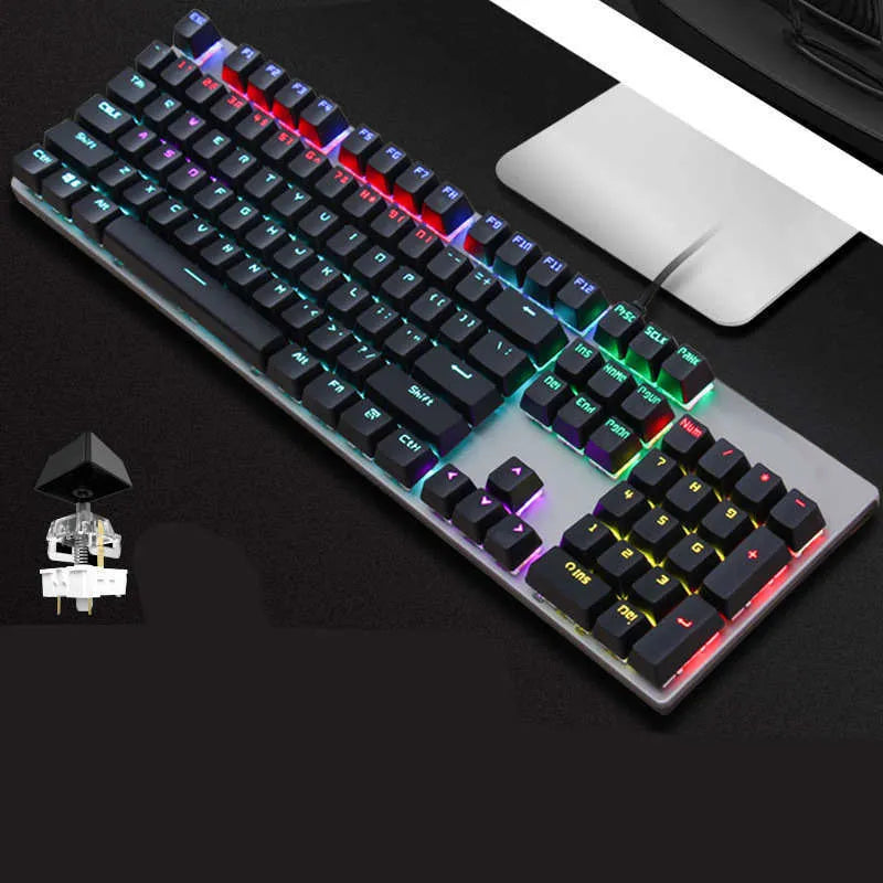 AOC GK410 mechanical keyboard with metal construction and backlit keys for desktop computers