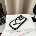 Transparent acrylic TPU phone case with magnetic suction for Apple IPhone 17 models in black colour
