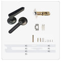 Black alloy smart lock with fingerprint sensor and keyless door handle for home use