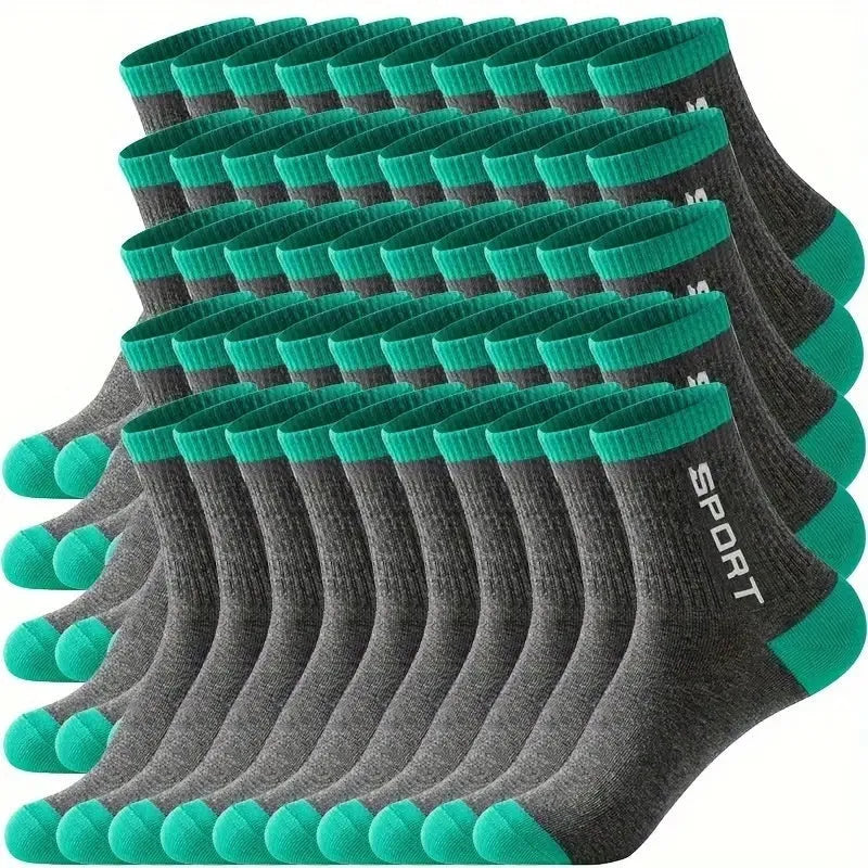 Sports mid-calf basketball deodorant socks in tube sock style, breathable and sweat-absorbent, multiple colour options