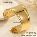 Women's gold plated stainless steel bracelet with geometric wave design and niche opening fastening