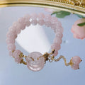 Pink crystal safety buckle bracelet with love affairs theme for women, simple style