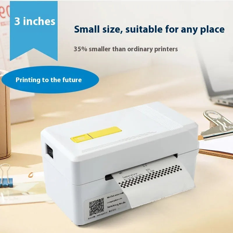 FlashLabel thermal express order printer for kupono shipping labels on a desk.