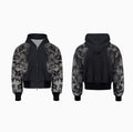 Printed loose street fashion trousers with hoodie and seven-inch pants three-piece set