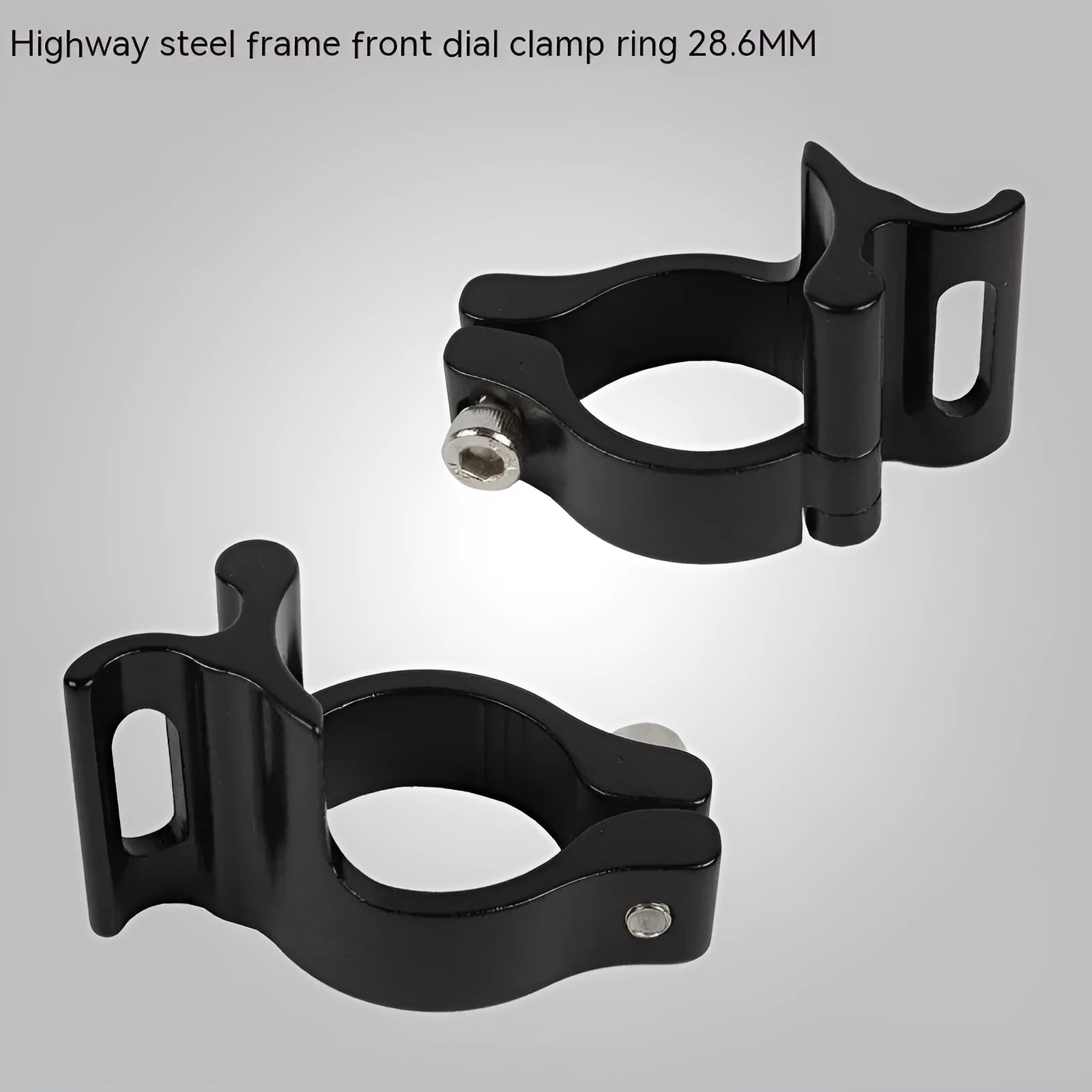 Black aluminium alloy vehicle clamp ring with 28.6mm diameter for highway steel frame tubing