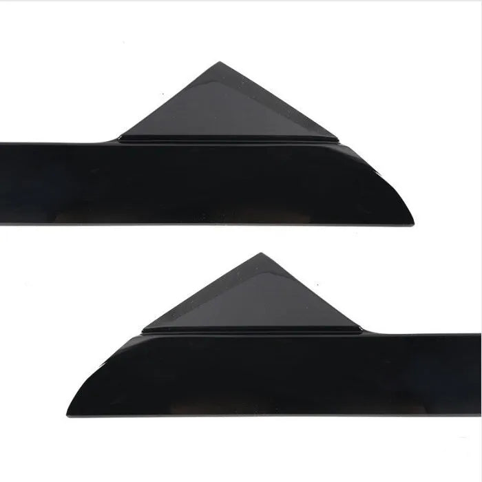 Black front windshield trim panel set for Ford with part numbers BB5Z-7803144-AA and BB5Z-7803145-AA