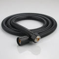 ABS pressurised 5-speed handheld shower head with large water output, 1.5m encrypted hose, in black finish
