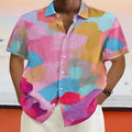Hawaiian style short sleeve cardigan with 3D printed pattern and stand collar in picture colour option