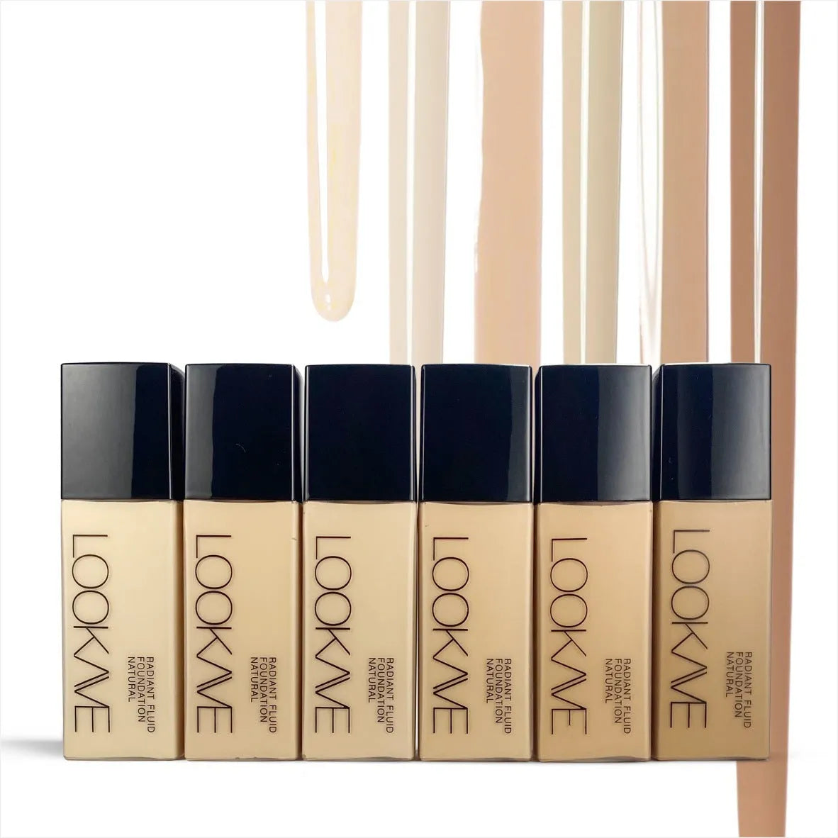 LOOKAVE Matte Liquid Foundation bottle in Ivory White shade with waterproof formula