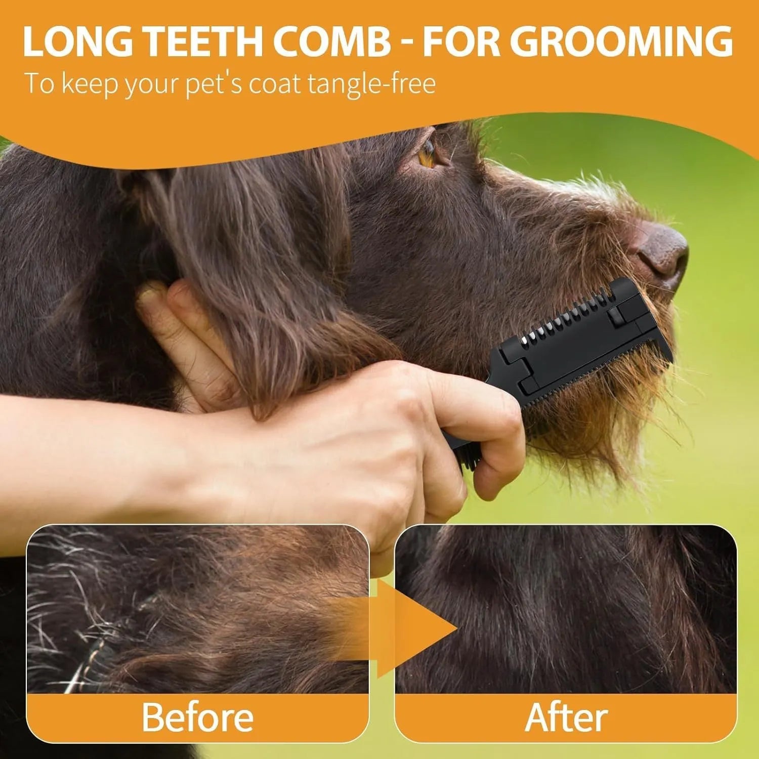 2-in-1 pet razor comb with comb and trimming blade for grooming dogs and cats