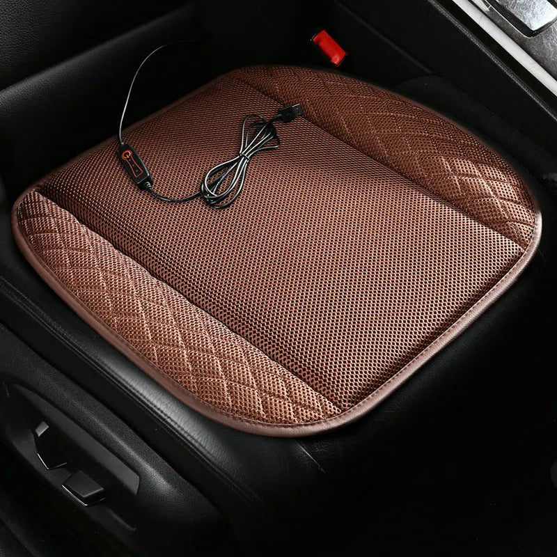 USB ventilated car seat cushion with suede material measuring 48 by 46 centimetres