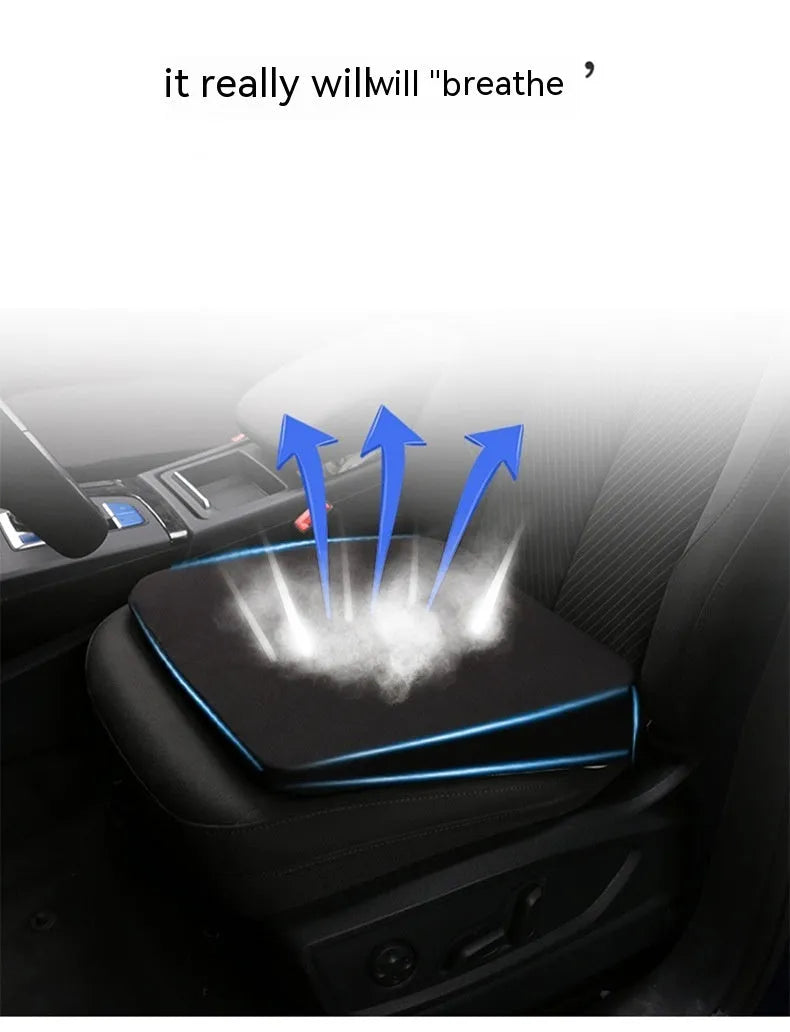 Black car heightening thick seat cushion 42x39x6cm simple style on a vehicle seat
