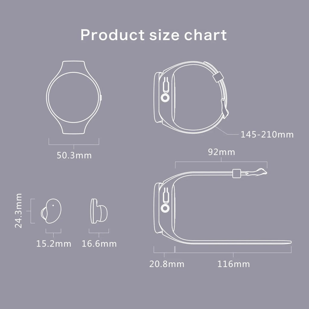 Black smart bracelet with detachable TWS earbuds showing colour screen display