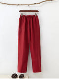 Men's solid colour pure cotton casual trousers with drawstring waist, available in multiple colours