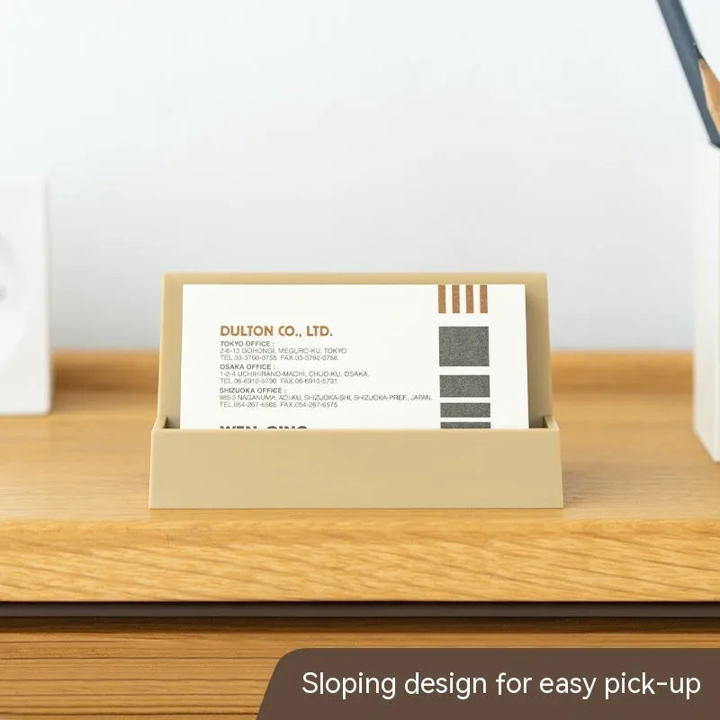 Creative PS business card stand geometric shape 2mm thickness holds 20 cards brown