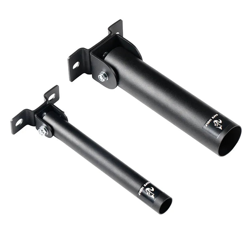 Steel wall barbell rack with 25 tubes for barbell storage in home gym