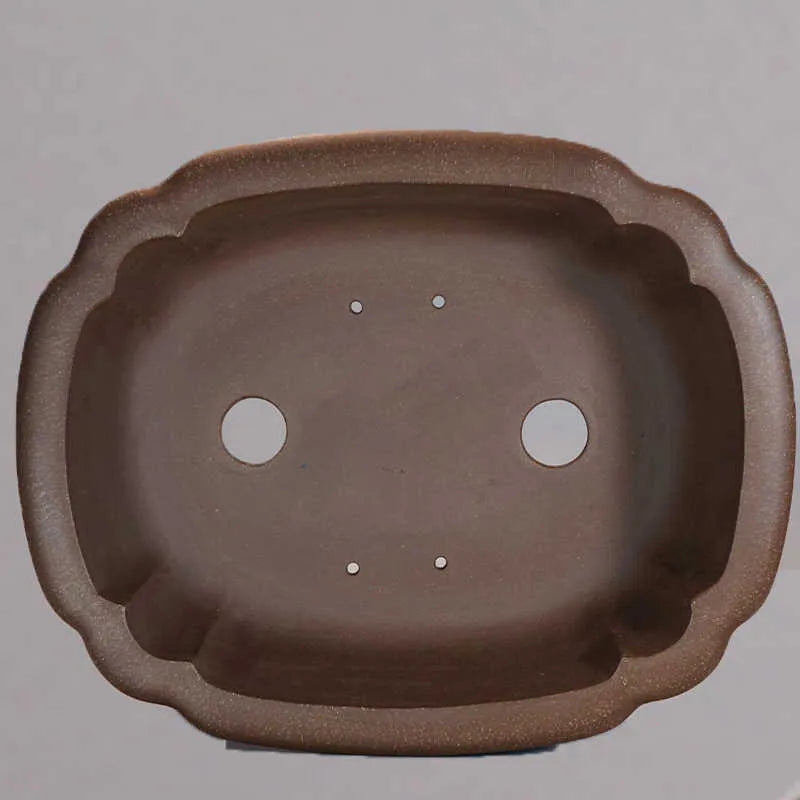 Handmade purple sand rectangular begonia flower pot with antique design for desktop plant display