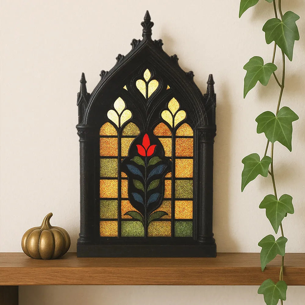 Black wooden gothic style wall mounted storage rack for door frame decoration