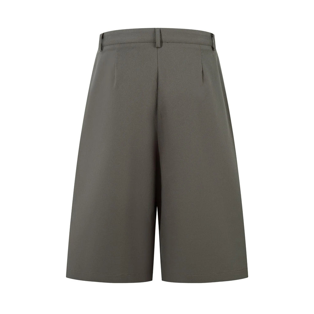Retro wide-leg denim trousers in mid-length straight cut showing black and green colour options