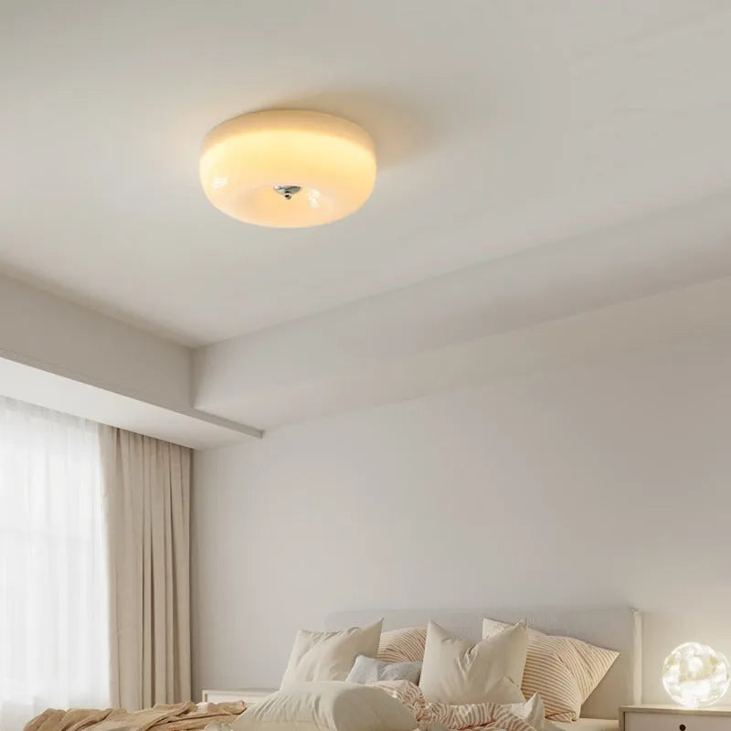 Cream coloured American vintage style bedroom ceiling light with three-colour switching