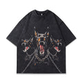 Men's character pattern printed cotton t-shirt with short sleeves and loose fit