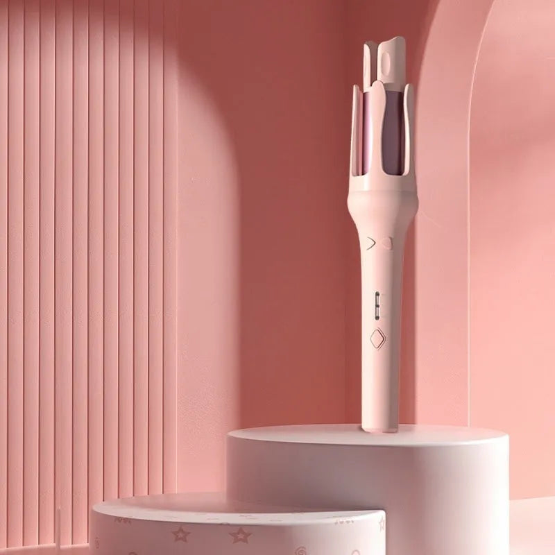 Automatic hair curler with 32mm barrel in white colour with AC power cable