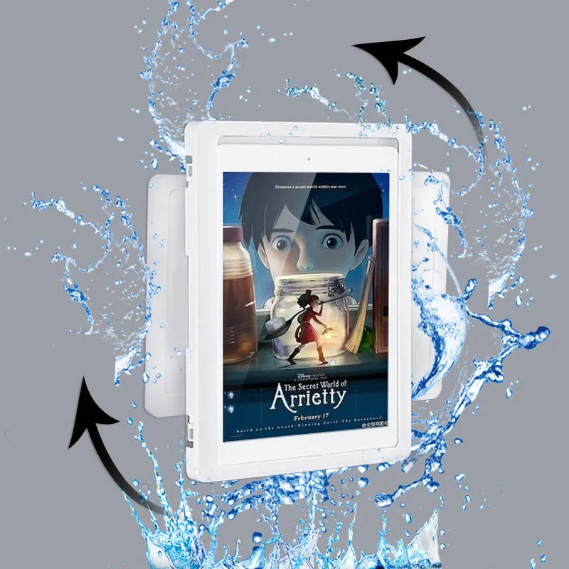 Waterproof shower phone holder case with touch screen for bathroom and kitchen mobile phone protection
