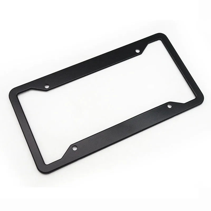 Aluminium alloy licence plate frame in four finish options showing dimensions 200×150×20mm