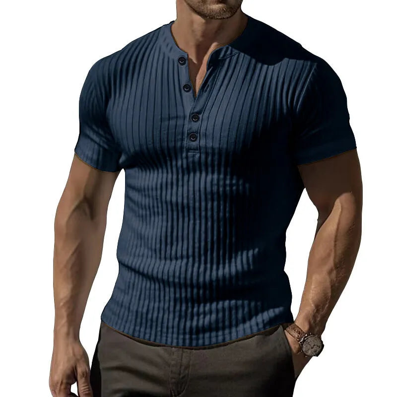 Men's slim-fitting sports t-shirt in polyester available in five colours with muscle cut design