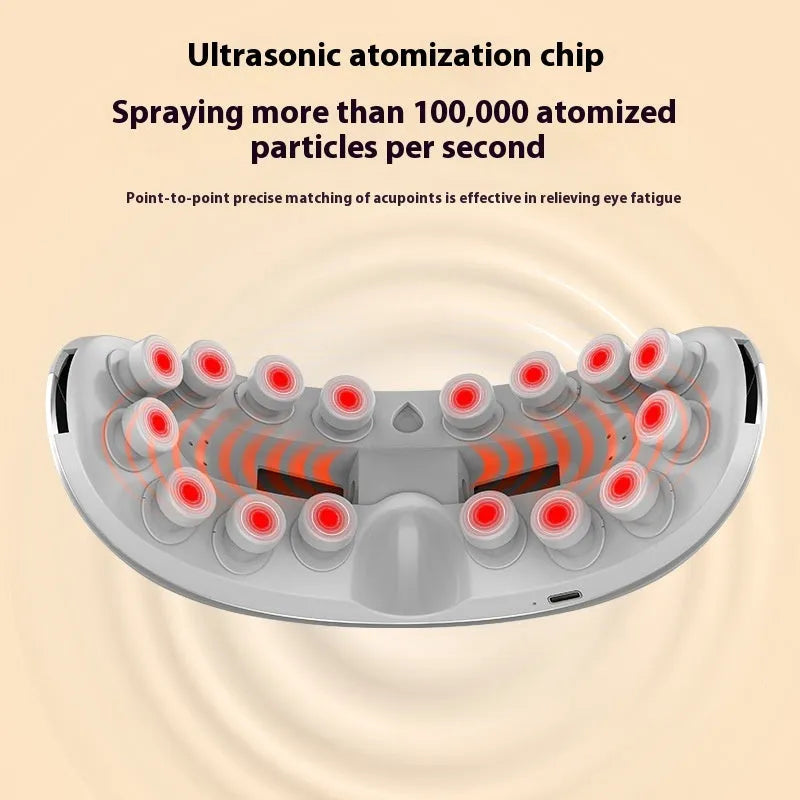 Rechargeable eye care machine with smart massage hot compress steam folding design ABS silicone