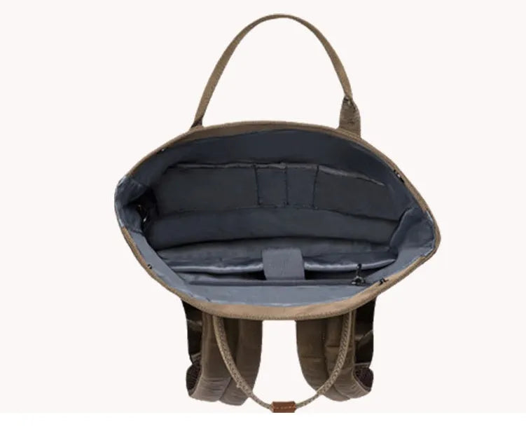 Casual polyester backpack with cover opening, computer compartment, and zipper pocket in black, dark grey, or green