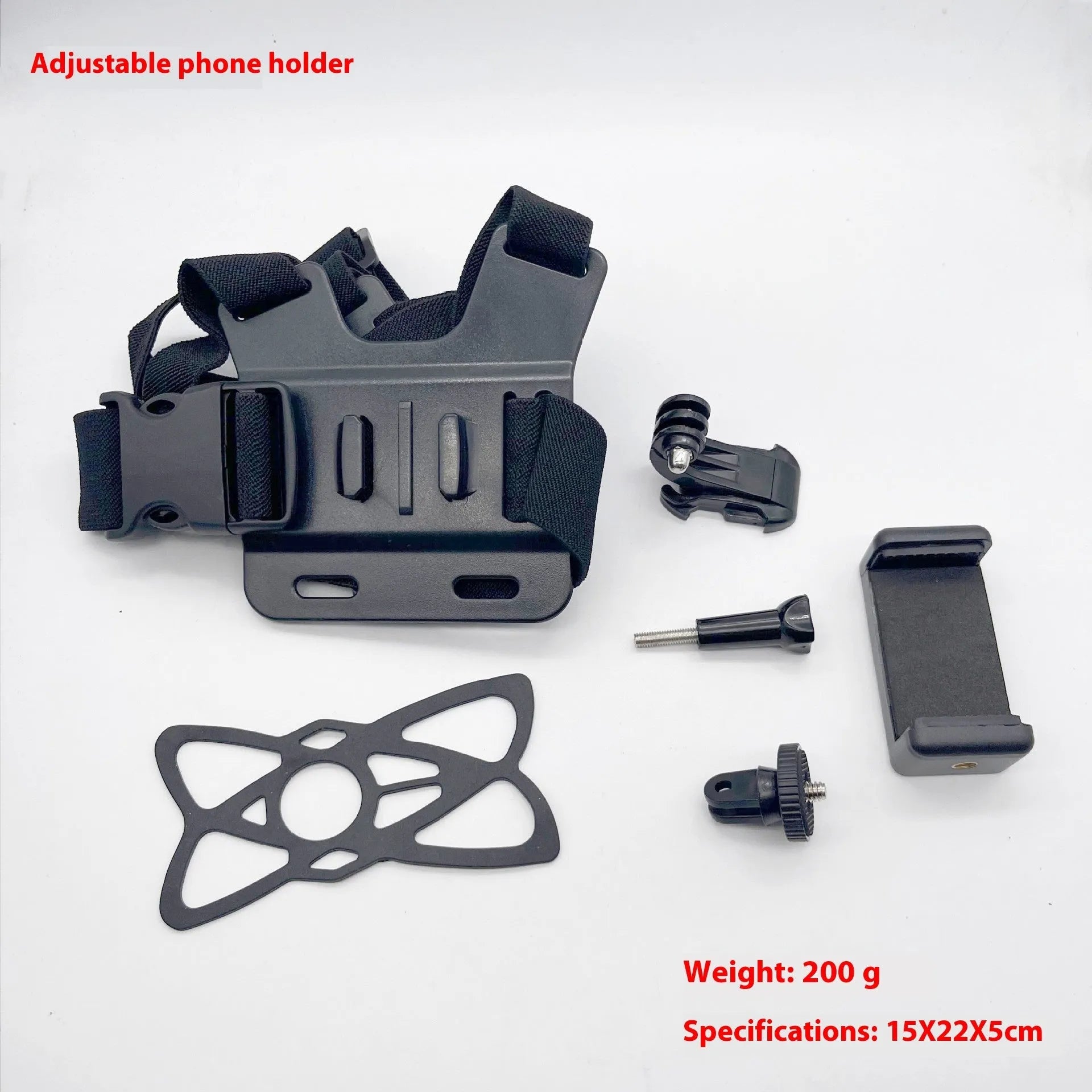Chest fixation phone holder with plastic elastic band for sports camera hands-free recording