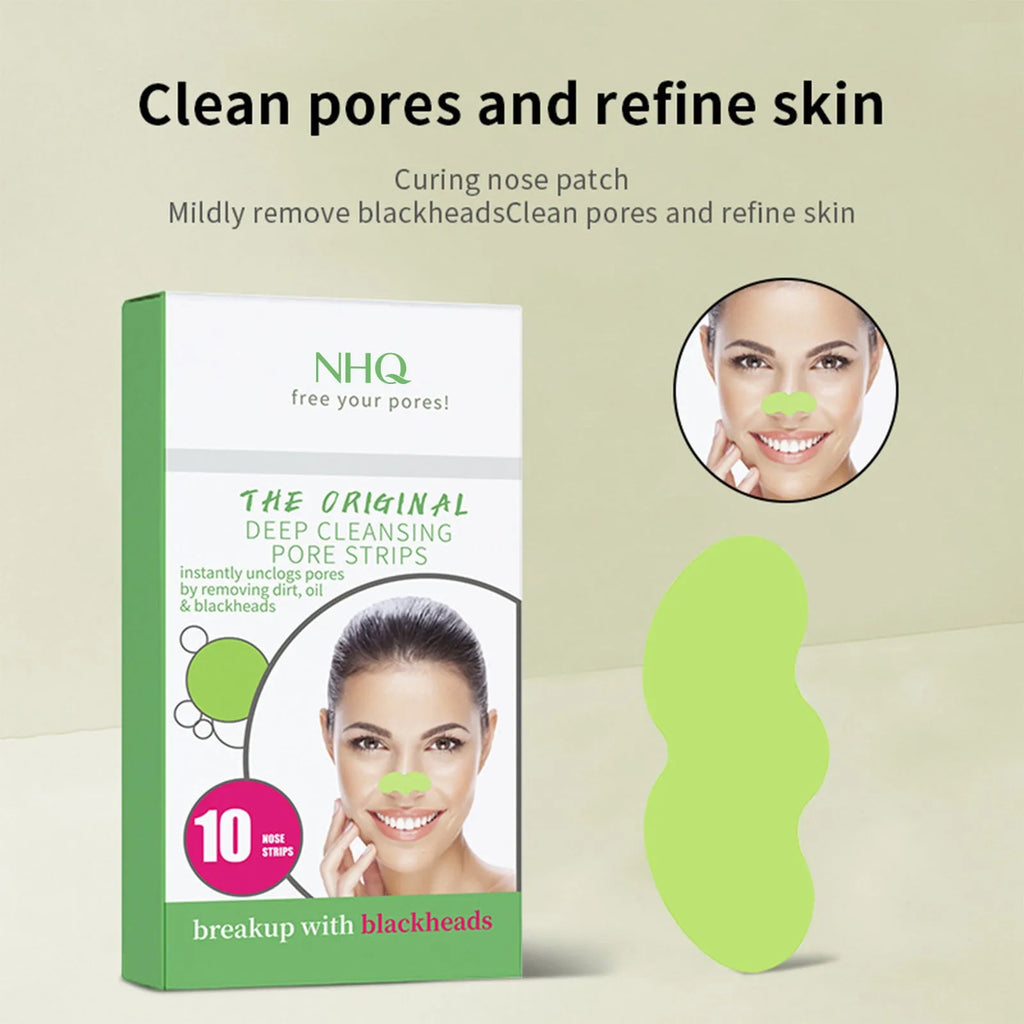 Black and green strawberry pore acne cleanser nose strips 70g unisex T-zone care box