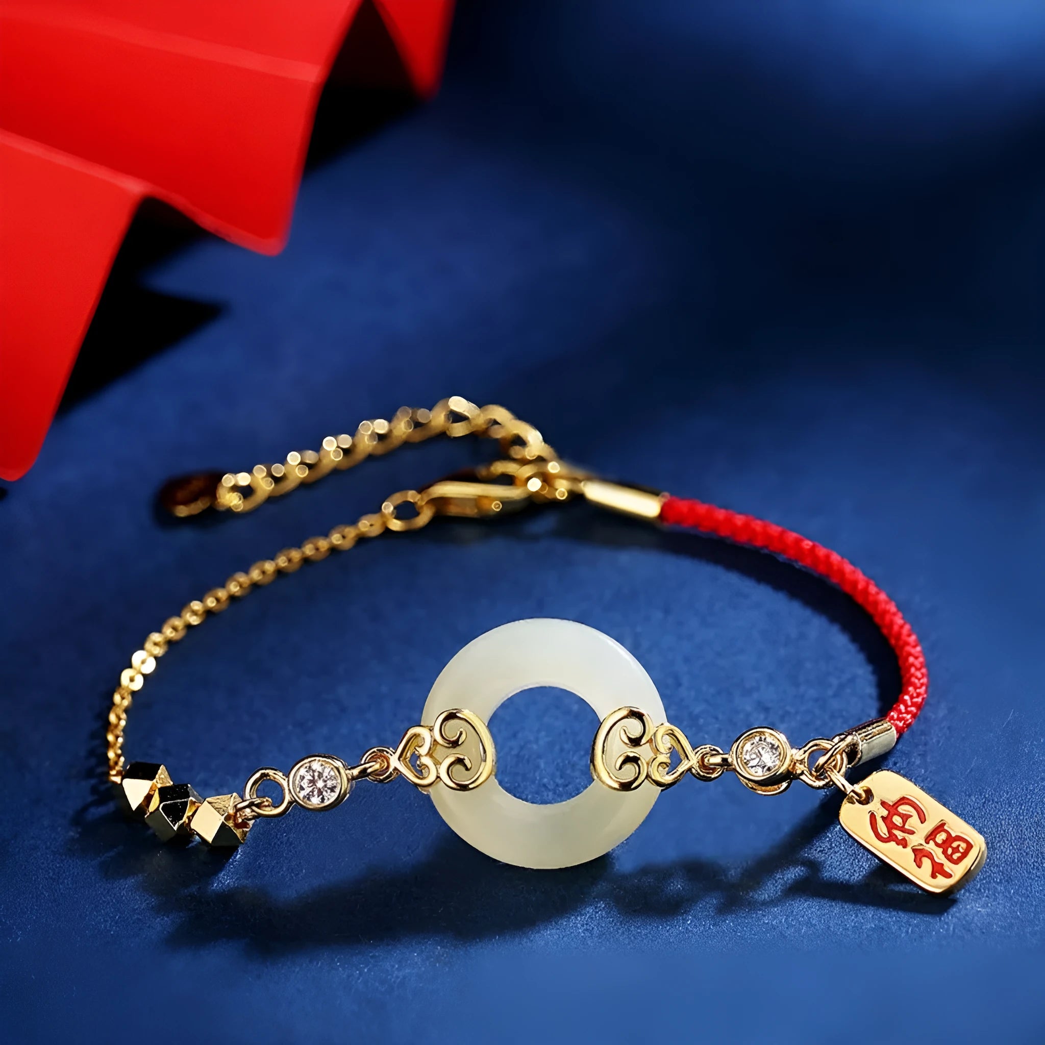 Hetian jade gourd bracelet in 925 sterling silver peace buckle Fu character women's Chinese style