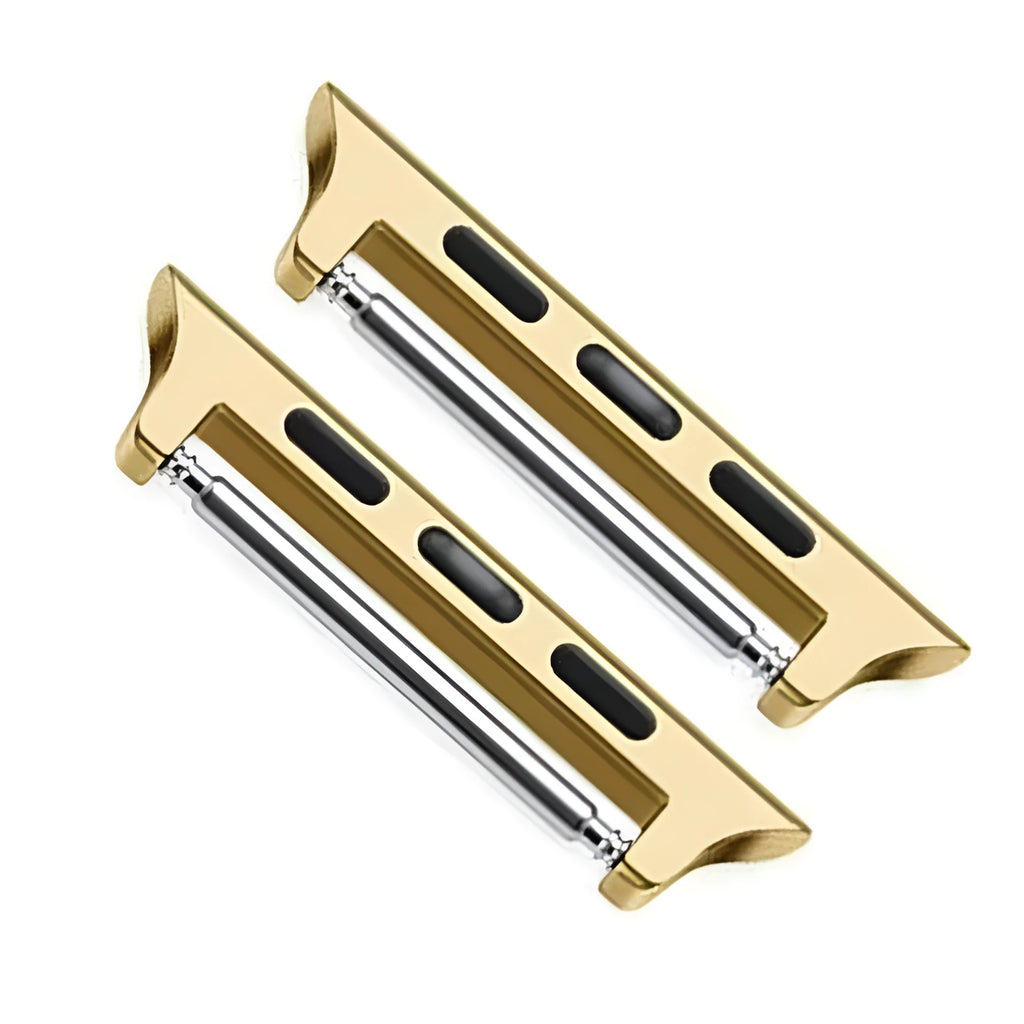 Stainless steel Apple Watch ear connector adapter in silver finish with 22mm width for 44mm watch case