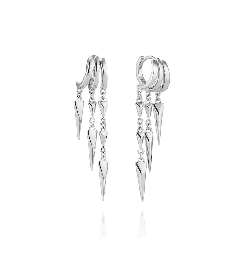 925 silver geometric diamond overlay rivet earrings in 18K gold finish