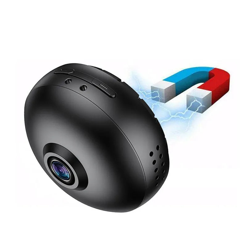 1080p wireless Wi-Fi indoor surveillance camera with 3.6mm lens on white background