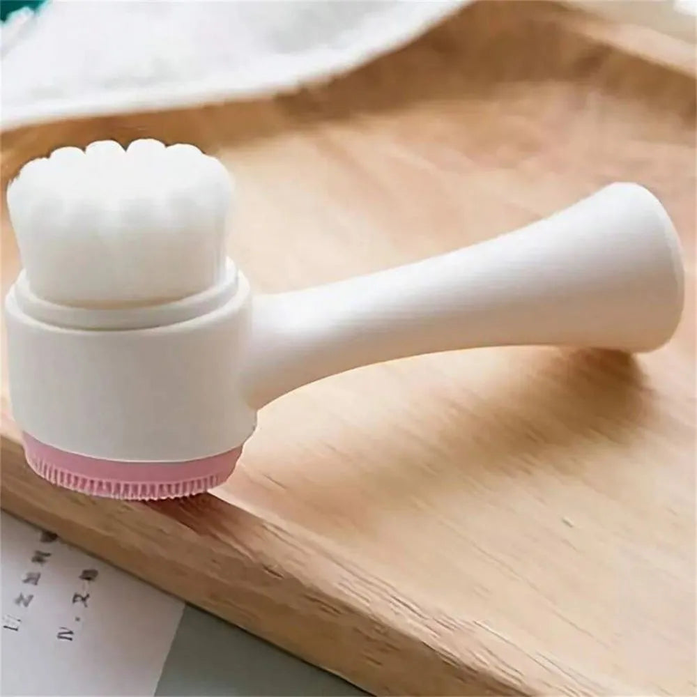 Blue pet paw brush with nylon bristles for dog and cat grooming