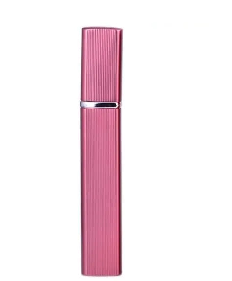 12ml aluminum perfume tube square empty bottle with glass liner in silver finish