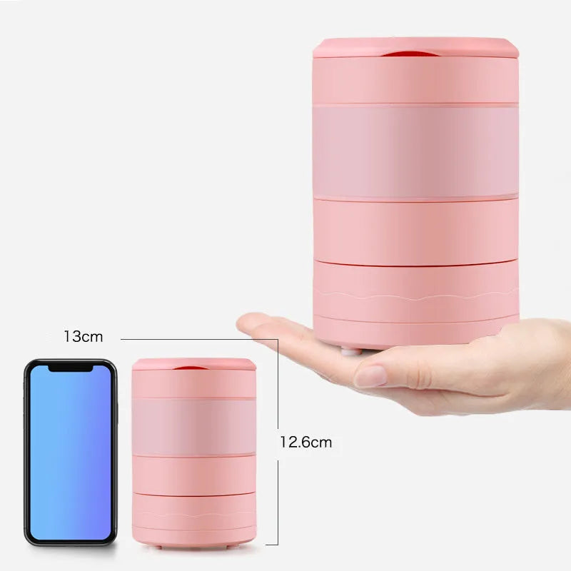 450ml blue portable blender with USB charging, folding design, and 304 stainless steel six-blade cutter head