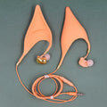 Cute cartoon elf ear in-ear headphones with mic 3.5mm wired cosplay headset in black