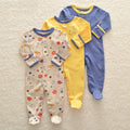 Baby crawling suit onesie in 100% cotton with soft treatment animal pattern for infants 1–3 years