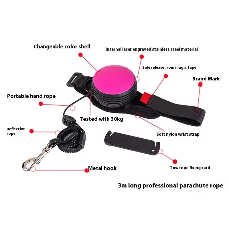 Automatic retractable dog leash with nylon construction and one-touch brake in various colours