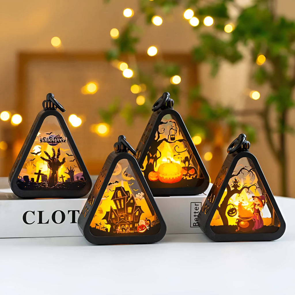 Portable Halloween decoration lamp in pumpkin design measuring 11.5cm tall