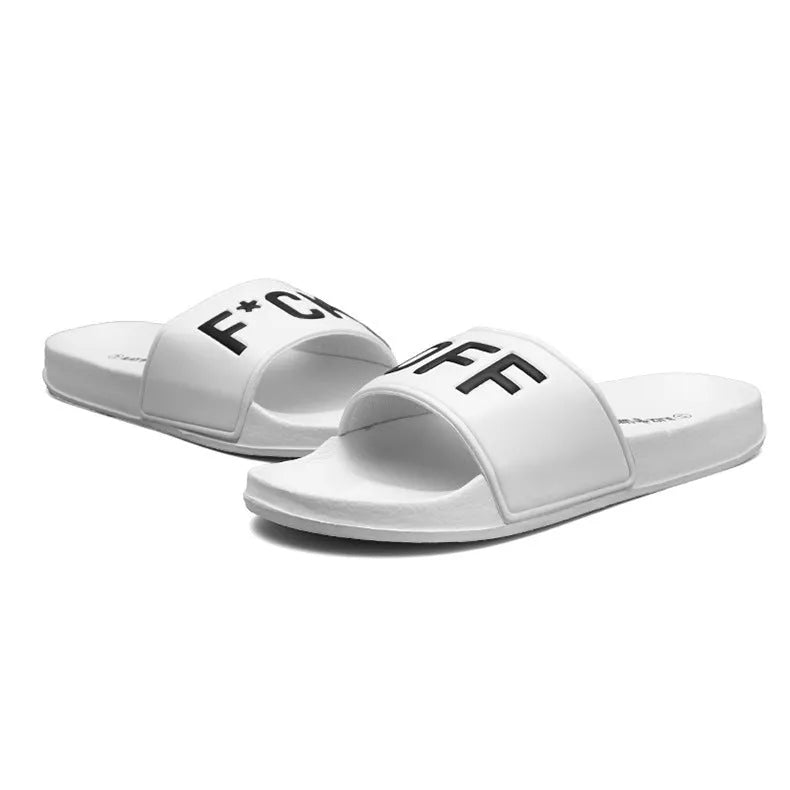 Men's large size open toe slippers with black viscose upper and rubber sole, shown on a white background.