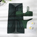 Women's three-piece bikini set with long culottes skirt in solid colour French style